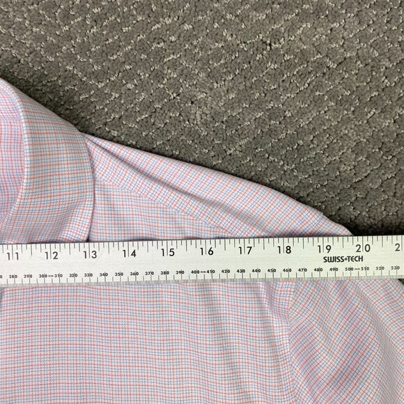 Twillory Shirt Men's 16.5 32/33 White Blue Pink Button Down Performance Non Iron - Picture 12 of 14